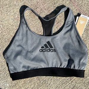 Dark Grey Heathered Sports Bra.